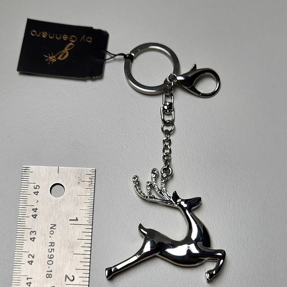 g by Gennaro Reindeer Silver Tone Keychain - Picture 6 of 8